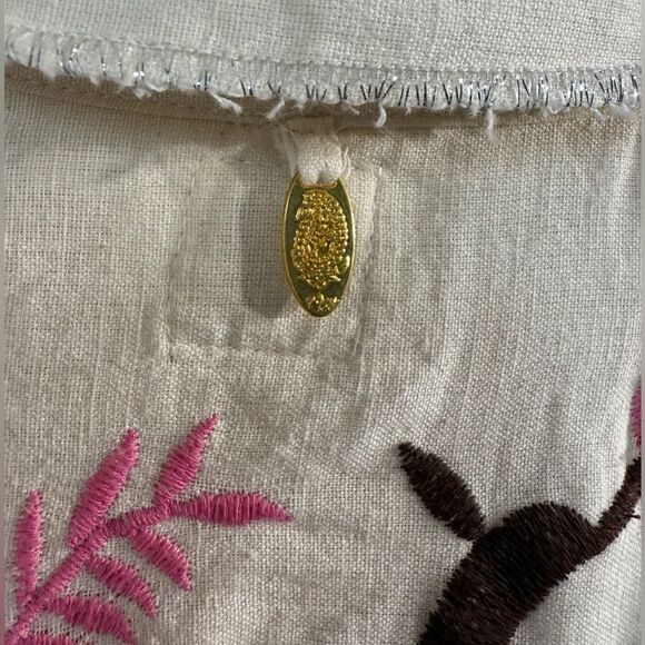 RYY Embroidered Cream Jacket with Blue Accents *SIZE: S - Picture 6 of 7